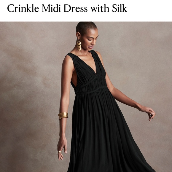 Banana republic silk crinkle midi dress - Picture 5 of 6
